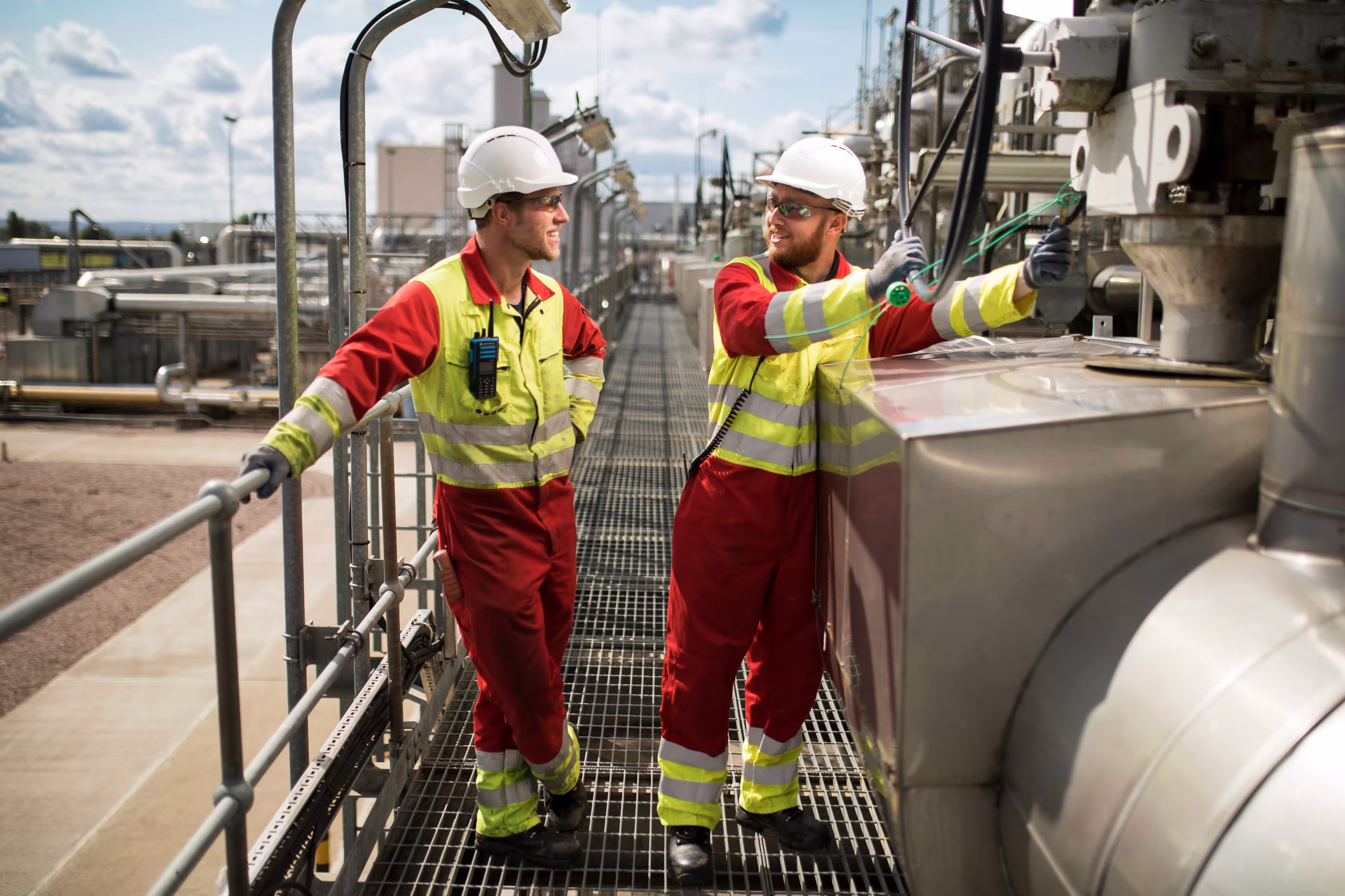 Workers on site at the Grain LNG terminal